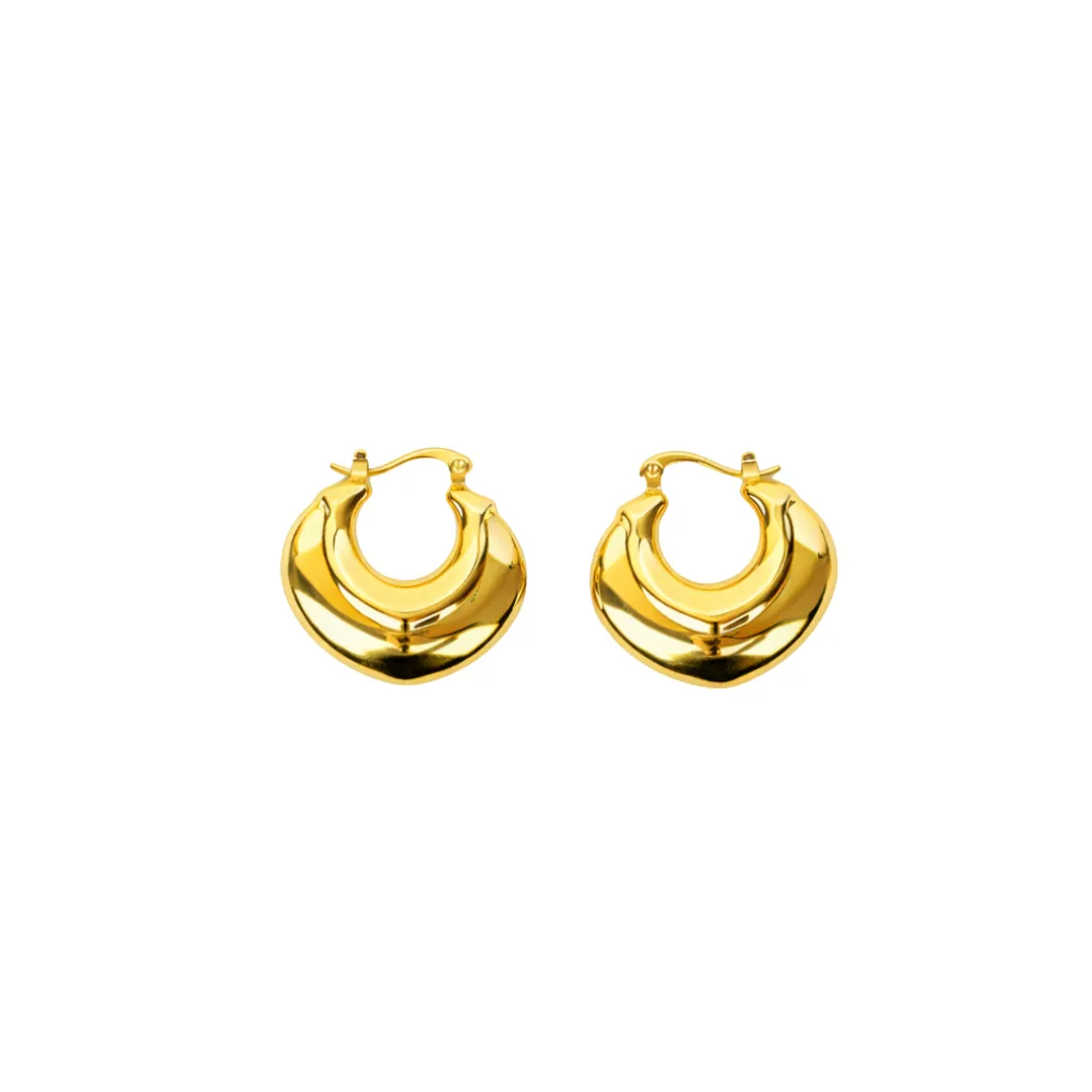 [ER-017] Golden Crest Hoops
