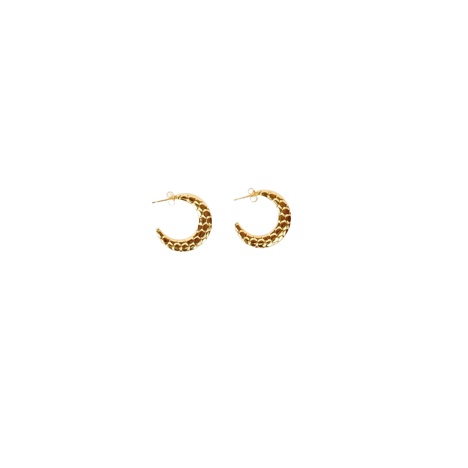[ER-020] Golden Honeycomb Hoops